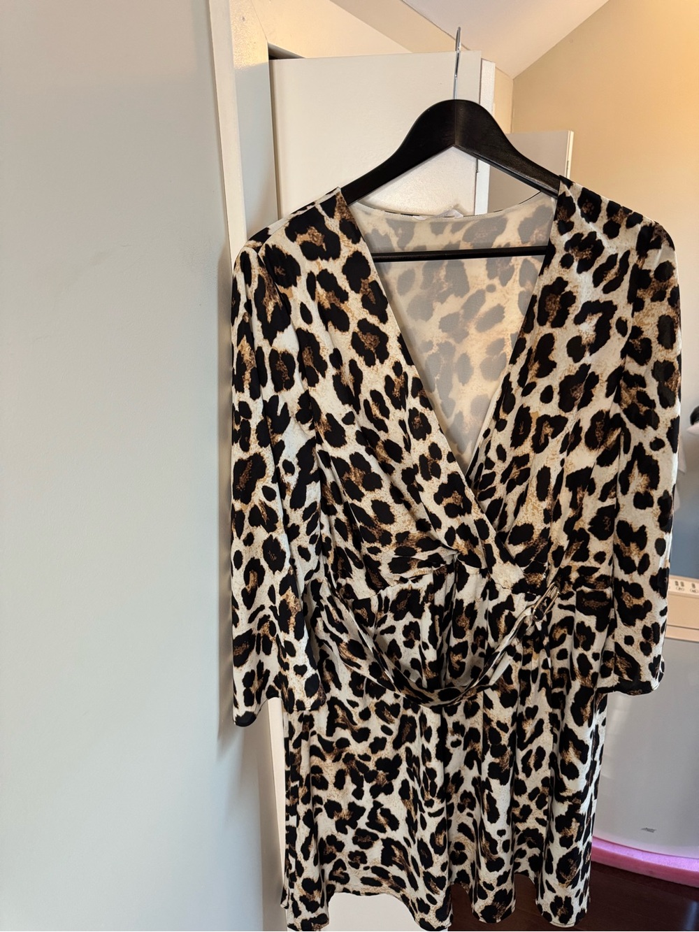 🧩 Penningtons NWT Leopard Print Midi Dress - Beige, Black & Brown/ 1x